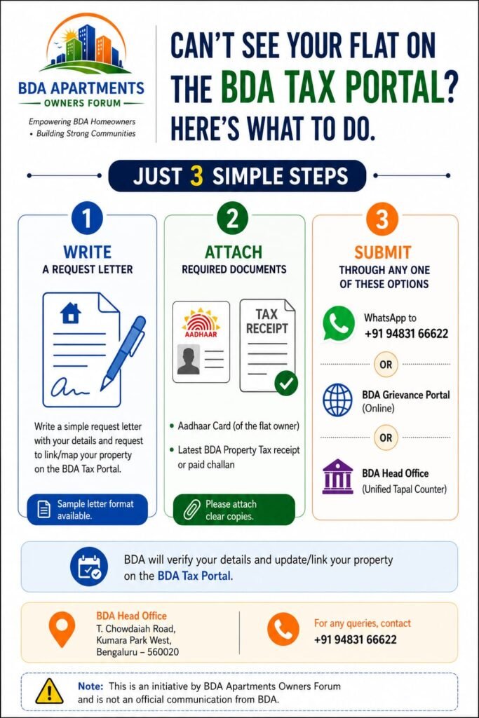 Can’t See Your Flat on the BDA Tax Portal? Here’s How to Get It Fixed Quickly